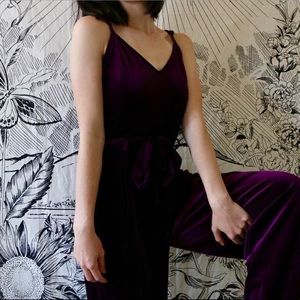Purple velvet jumpsuit!
